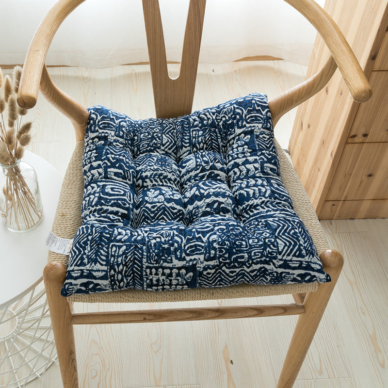 Retro Dark Southeast Asian Ethnic Style Cotton And Linen Chair Cushion