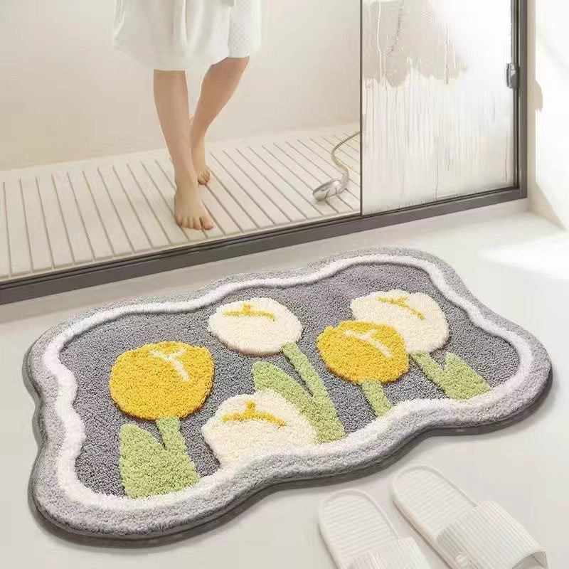Bathroom Non-slip Decorative Cashmere-like Carpet Bathroom Absorbent Stain-resistant Floor Mat