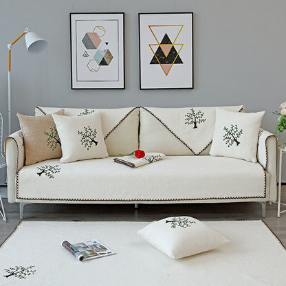 Four Seasons Fabric Cotton Linen Cushion Sofa Cover