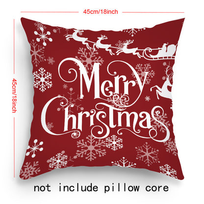 Pillow Cover Cartoon Santa Claus Elk Holiday Decoration Sofa Cushion Cover
