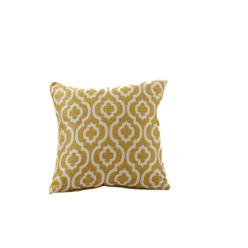 Cotton And Linen Yarn-dyed Sofa Cushion Pillowcase Simple