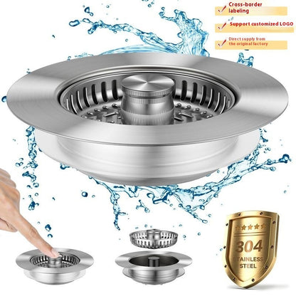 Stainless Steel Kitchen Bounce Core Sink Strainer Drain Cap