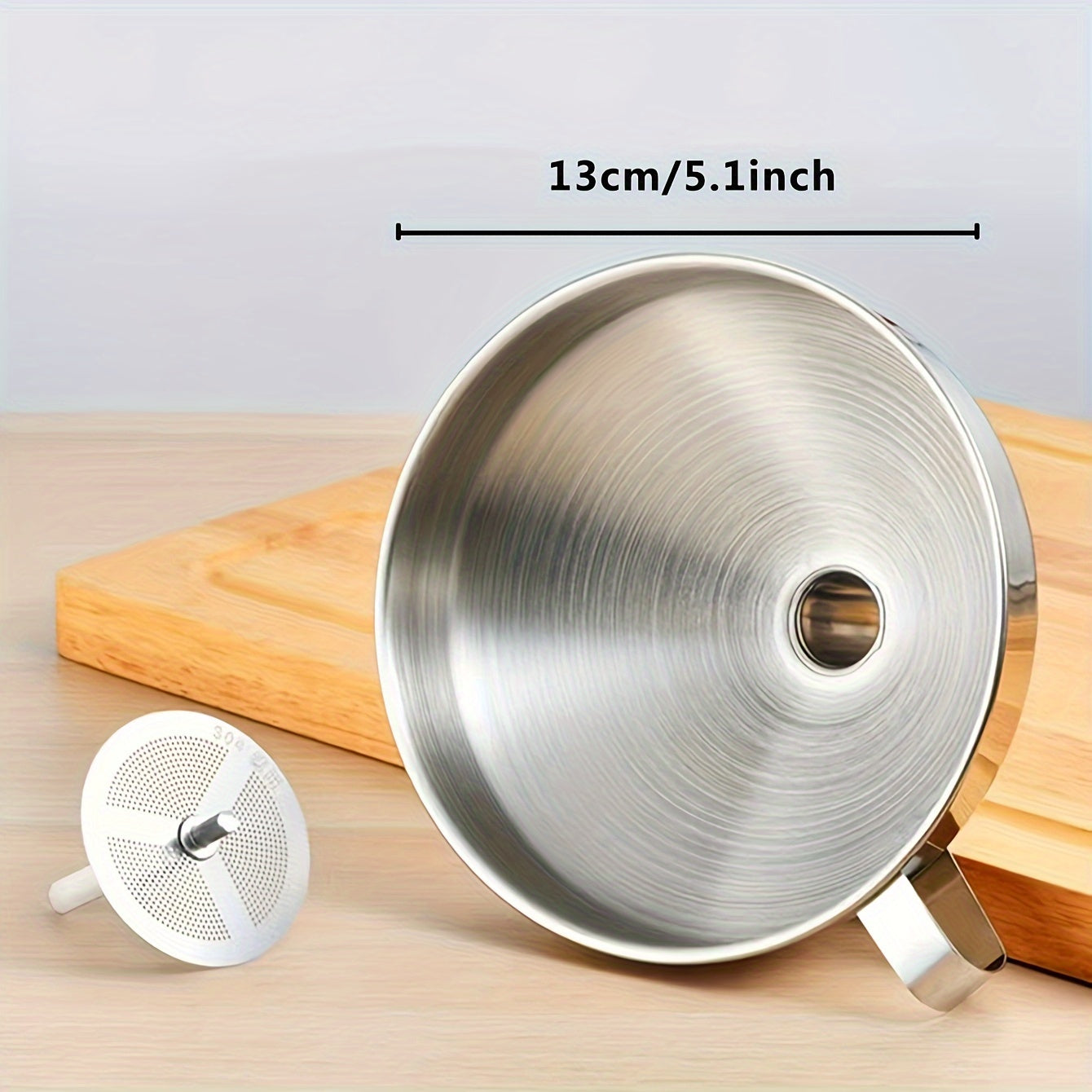 Large 304 Stainless Steel Funnel - Easy Oil Strainer with Filter Screen for Mess-Free Pouring, Leak-Resistant Kitchen Essential for Cooking and Baking - Eid Al-Adha Mubarak Gift Idea