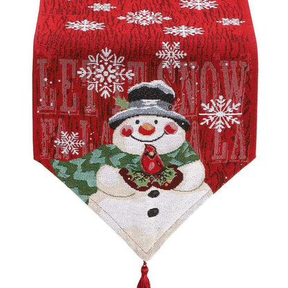 Embroidered Family Tablecloth Snowman Dining Table