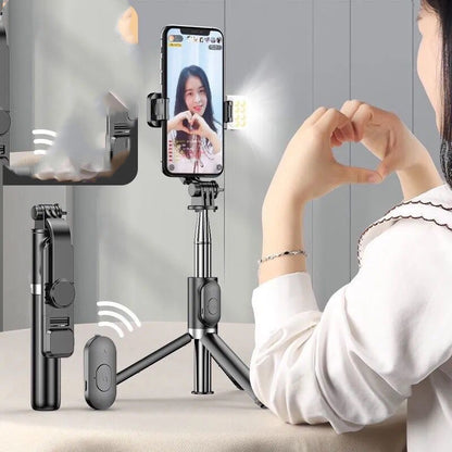 Compatible with Apple, Selfie Stick Fill Light Multifunction Integrated Portable Bluetooth Tripod Net Celebrity
