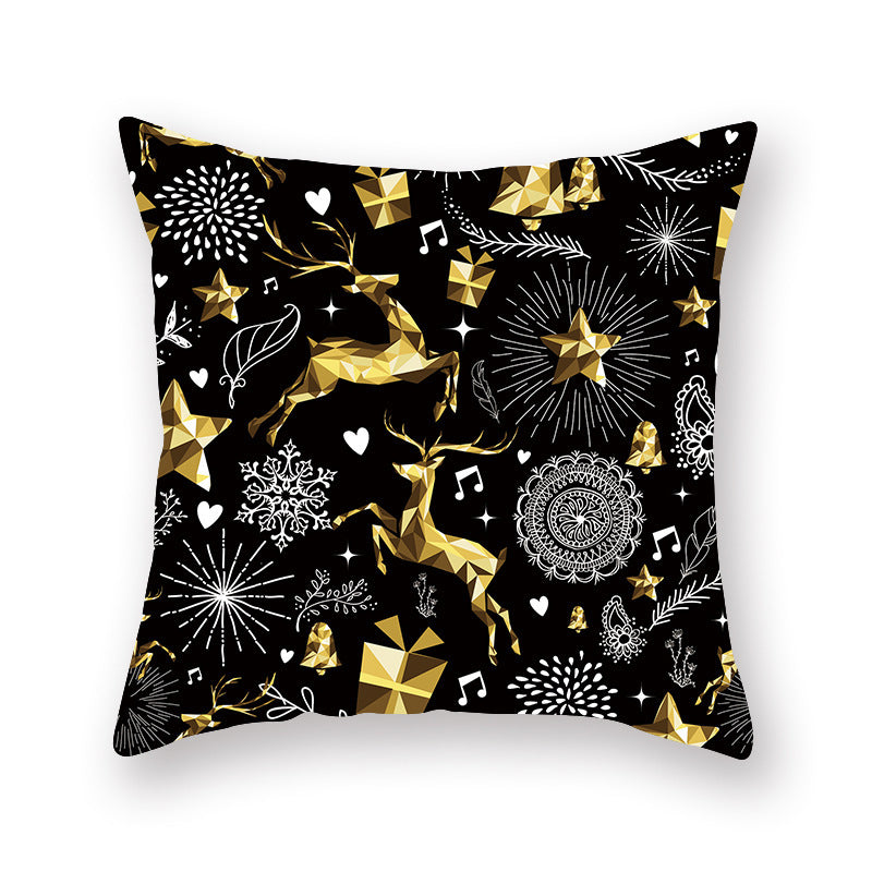 Printed Peach Skin Pillowcase Sofa Office Cushion Cover