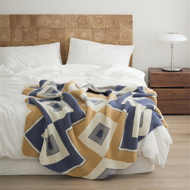 Bedroom Knitted Flower Pattern Blanket
