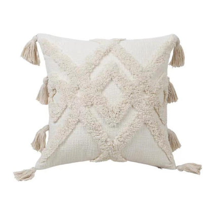 Tufted Cotton And Linen Blended Cushion And Pillowcase