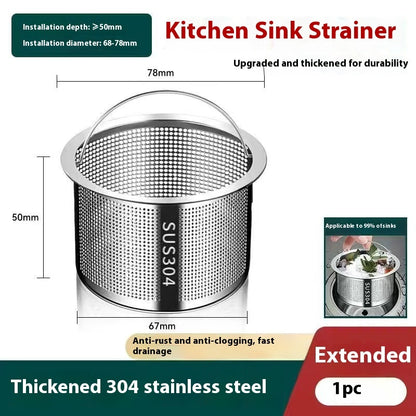 Stainless Steel Kitchen Bounce Core Sink Strainer Drain Cap