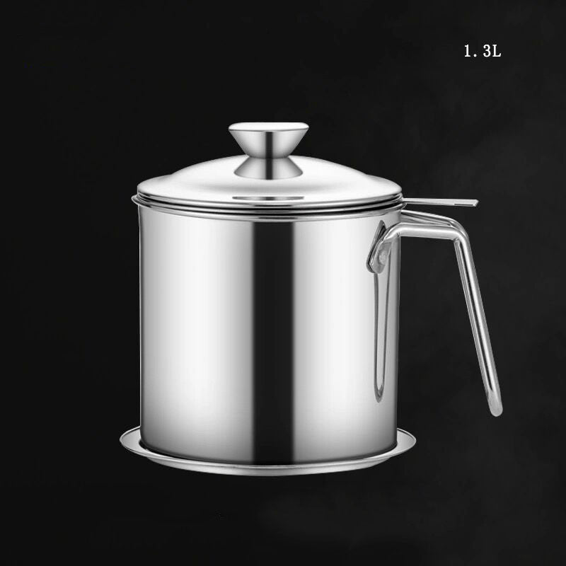 Household Oil Storage Tank With Strainer Stainless Steel Pouring Bottle
