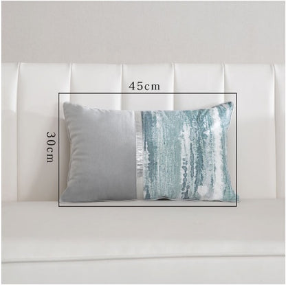 Light Luxury Sofa Cushion Living Room Nordic Velvet Printing Pillow Simple Modern Model Room Pillow Pillowcase