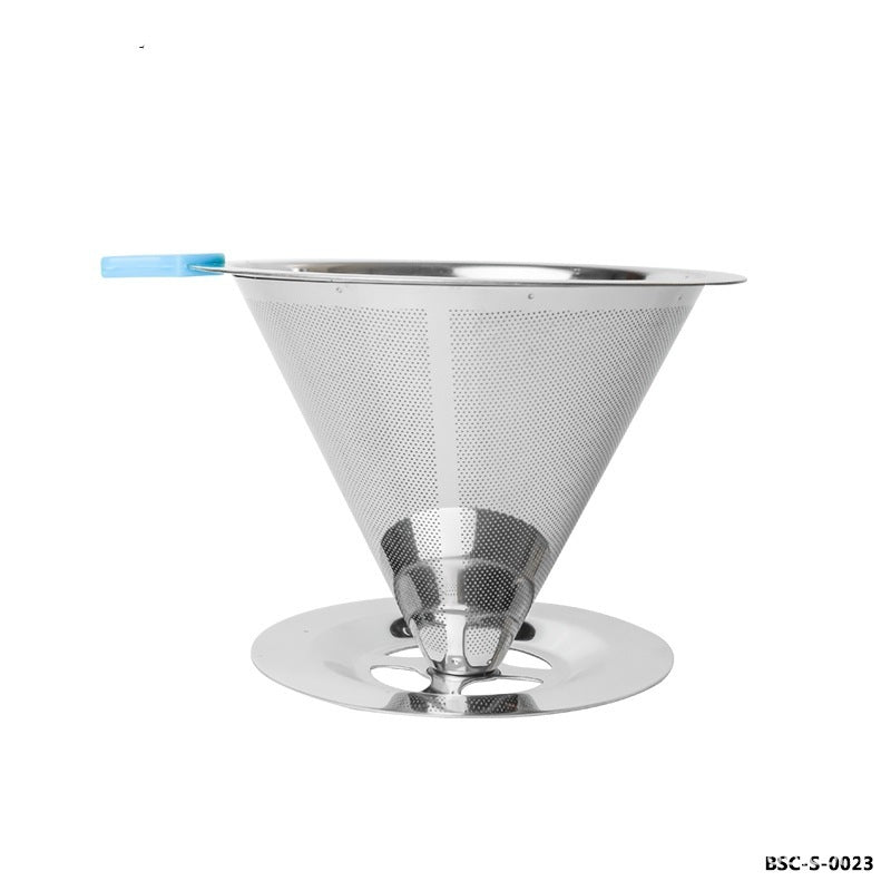 V60 Stainless Steel With Base Filter-free Paper Strainer Coffee Filter