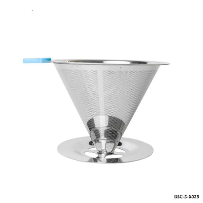 V60 Stainless Steel With Base Filter-free Paper Strainer Coffee Filter