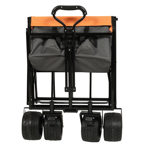 480Lbs Collapsible Wagon With Canopy,Wagon Stroller With 7 All-Terrain Wheels, Lightweight Foldable Wagon, Large Capacity For Camping, Shopping, Sports, And Garden Use,,purple With Mosquito Net