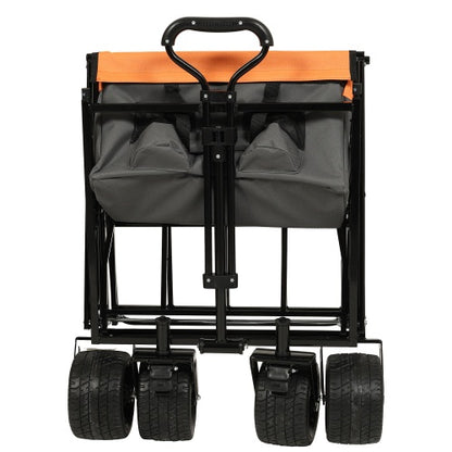 480Lbs Collapsible Wagon With Canopy,Wagon Stroller With 7 All-Terrain Wheels, Lightweight Foldable Wagon, Large Capacity For Camping, Shopping, Sports, And Garden Use,,purple With Mosquito Net