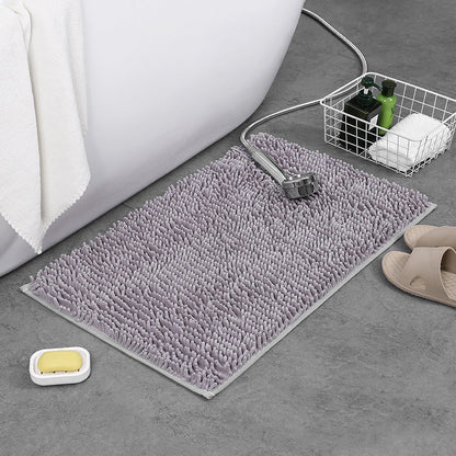 Chenille Pure Color Plush Carpet Floor Mat Bathroom Floor Towel Absorbent Foot Mat