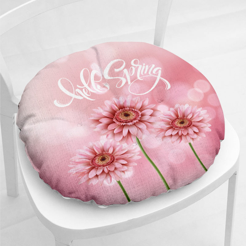 Daisy Thick Square Round Cotton Linen Chair Cushion