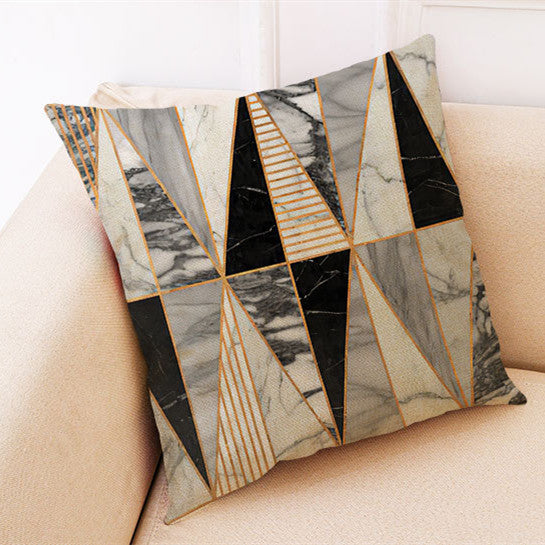 Marble Pattern Cotton And Linen Pillowcase Car Cushion