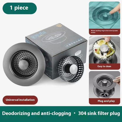 Stainless Steel Kitchen Bounce Core Sink Strainer Drain Cap