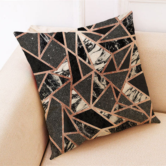 Marble Pattern Cotton And Linen Pillowcase Car Cushion