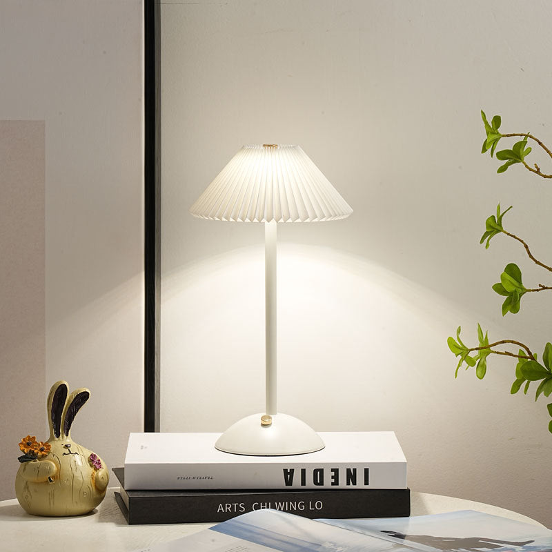 Bedroom Bedside Lamp Pleated Atmosphere Charging