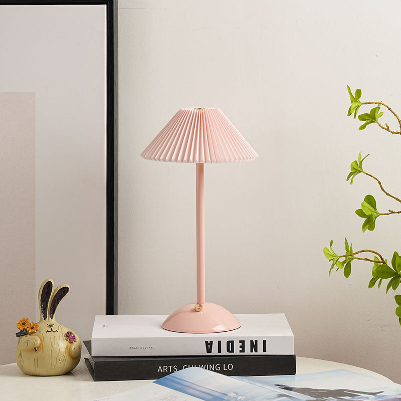 Bedroom Bedside Lamp Pleated Atmosphere Charging