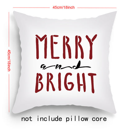 Pillow Cover Cartoon Santa Claus Elk Holiday Decoration Sofa Cushion Cover