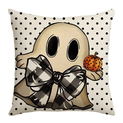 Halloween Decorations Pillow Covers 18x18 Set Of 4 Spooky Pumpkin Throw Pillow Covers Indoor Outdoor Buffalo Plaid Fall Decorative Pillow Covers Trick Or Treat Cushion Cases For Sofa Couch