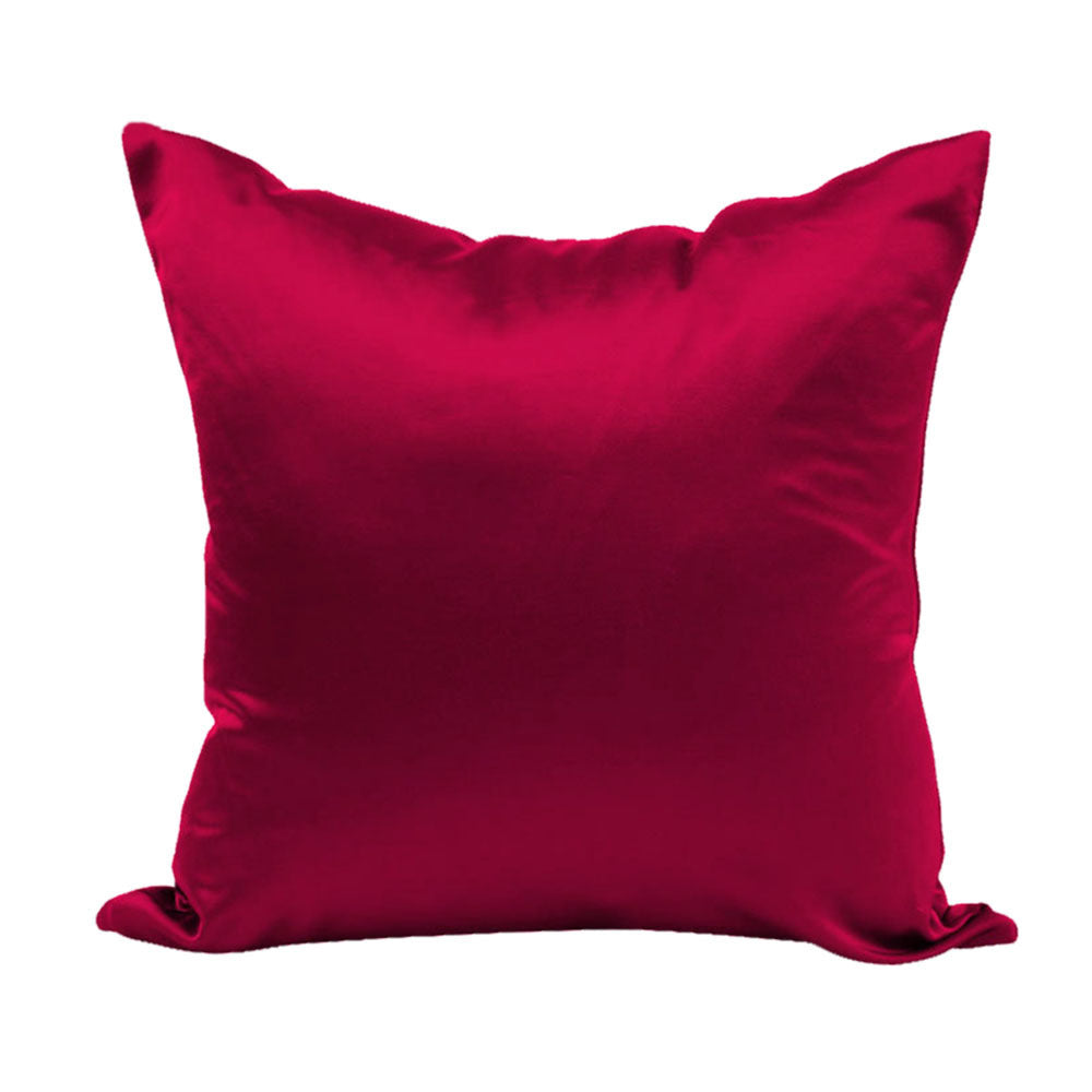 Solid Color Imitation Silk Sofa Cushion Cover