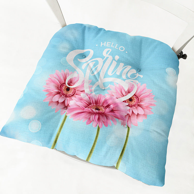 Daisy Thick Square Round Cotton Linen Chair Cushion