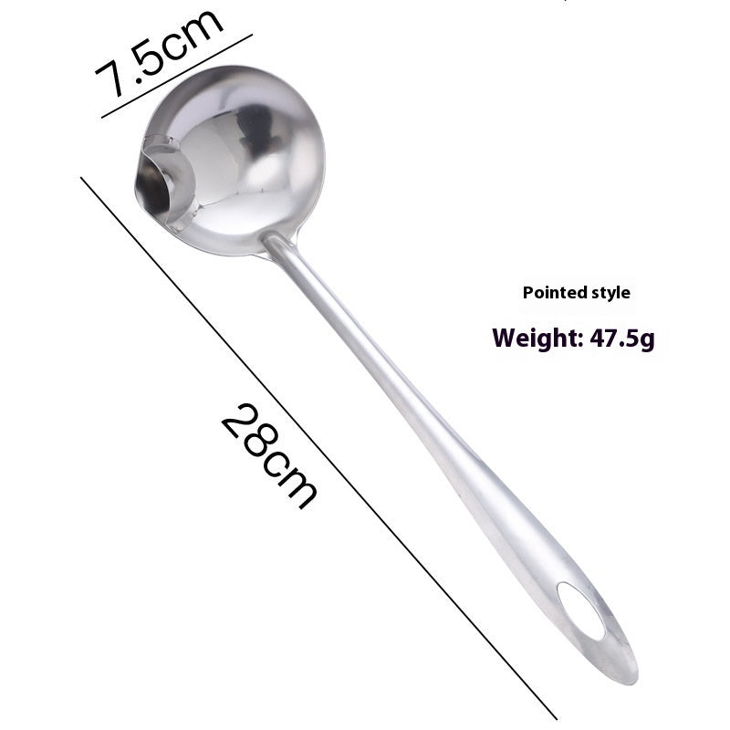 Stainless Steel Grease Strainer Long Handle Household Ladle Oil Filter