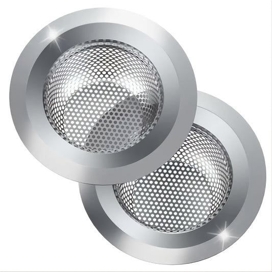 Buy 1 Get 1 Free, total of 2 pcs Large Wide Rim Stainless Steel Kitchen Sink Strainer - 4.5" Diameter Food Catcher for Most Sink Drains, Steel Sink Filter, Kitchen Sink Basket Strainer, Effective Drain Protector and Clog Prev