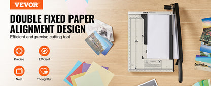 VEVOR Paper Cutter Guillotine Trimmer 15"/18" Cut Length 16/20 Sheets Capacity Heavy Duty Paper Cutter for Home Office School