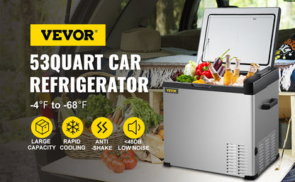 VEVOR 30L 40L 50L Mini Car Refrigerator Portable Fridge Freezer 12/24V DC 110-240 AC for Outdoors RV Boat Camping Traveling Use