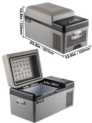 VEVOR Car Refrigerator 20L Compressor Portable Small Refrigerator Freezer Mini Electric Cooler for Driving Travel Fishing Outdoo