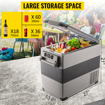VEVOR 22L 35L 45L 55L Car Refrigerator Mini Fridge Freezer Portable Compressor Cooler 12/24V DC 110-240V Ice Box for Camping