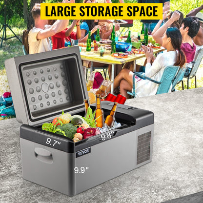 VEVOR Car Refrigerator 20L Compressor Portable Small Refrigerator Freezer Mini Electric Cooler for Driving Travel Fishing Outdoo