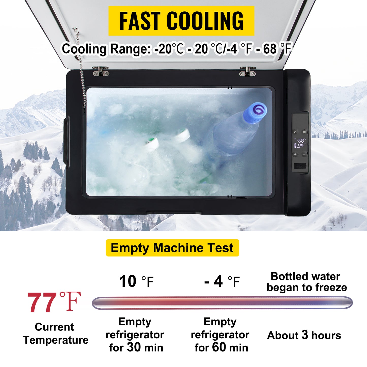 VEVOR 30L 40L 50L Mini Car Refrigerator Portable Fridge Freezer 12/24V DC 110-240 AC for Outdoors RV Boat Camping Traveling Use