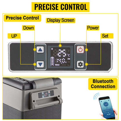 VEVOR 22L 35L 45L 55L Car Refrigerator Mini Fridge Freezer Portable Compressor Cooler 12/24V DC 110-240V Ice Box for Camping