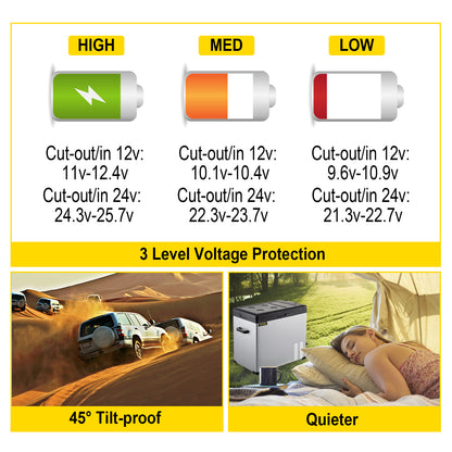 VEVOR 30L 40L 50L Mini Car Refrigerator Portable Fridge Freezer 12/24V DC 110-240 AC for Outdoors RV Boat Camping Traveling Use