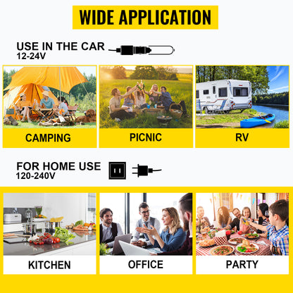 VEVOR 30L 40L 50L Mini Car Refrigerator Portable Fridge Freezer 12/24V DC 110-240 AC for Outdoors RV Boat Camping Traveling Use