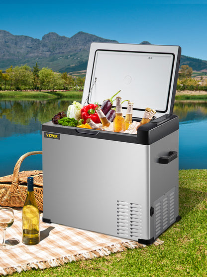 VEVOR 30L 40L 50L Mini Car Refrigerator Portable Fridge Freezer 12/24V DC 110-240 AC for Outdoors RV Boat Camping Traveling Use