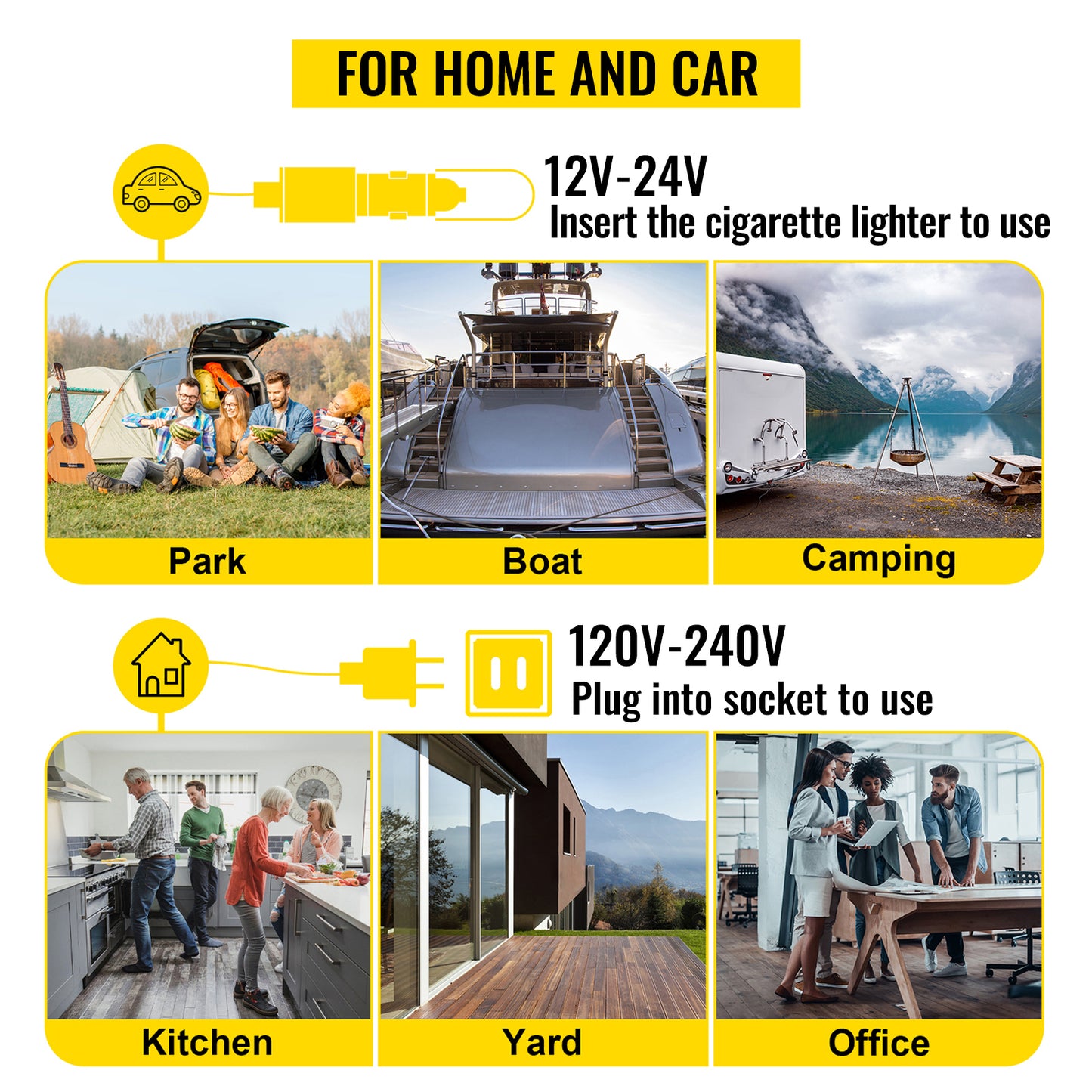 VEVOR 25L Car Refrigerator Mini Fridge Freezer Portable Compressor Cooler 12/24V DC 110-240V Ice Box for Driving Camping Picnic