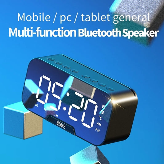 Wireless bluetooth speakers small portable mini clock sound subwoofer mobile 3 d surrounding residential dual alarm clock